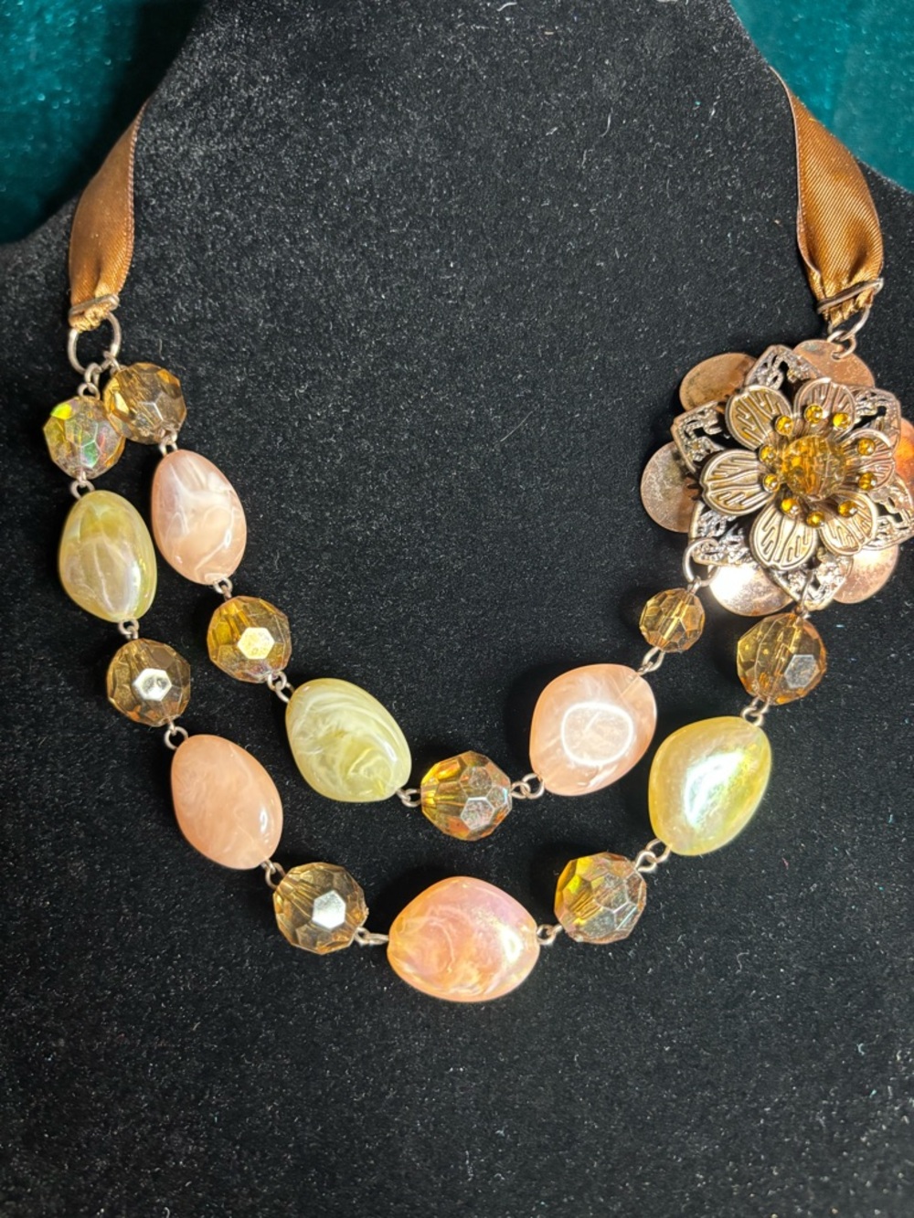 Multi-Color Floral Statement Necklace - Women Jewelry